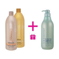 Brazilský keratin Original 1000ml + Brazilský keratin Gold 1000ml + ZDARMA Čistící šampon 1000ml COCOCHOCO