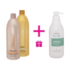 Brasilianisches Keratin COCOCHOCO Original 1000 ml + Brasilianisches Keratin COCOCHOCO Gold 1000 ml + Expert line Reinigungsshampoon COCOCHOCO 1000 ml