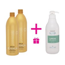 2x COCOCHOCO Gold Brazilian Keratin 1000 ml + FREE Expert line COCOCHOCO Clarifying Shampoo 1000 ml